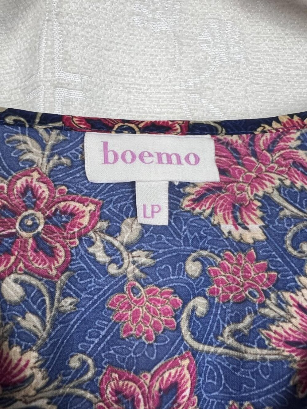 Anthropologie Boemo ruffle peasant maxi dress blue red floral cottagecore Petite - Picture 8 of 9